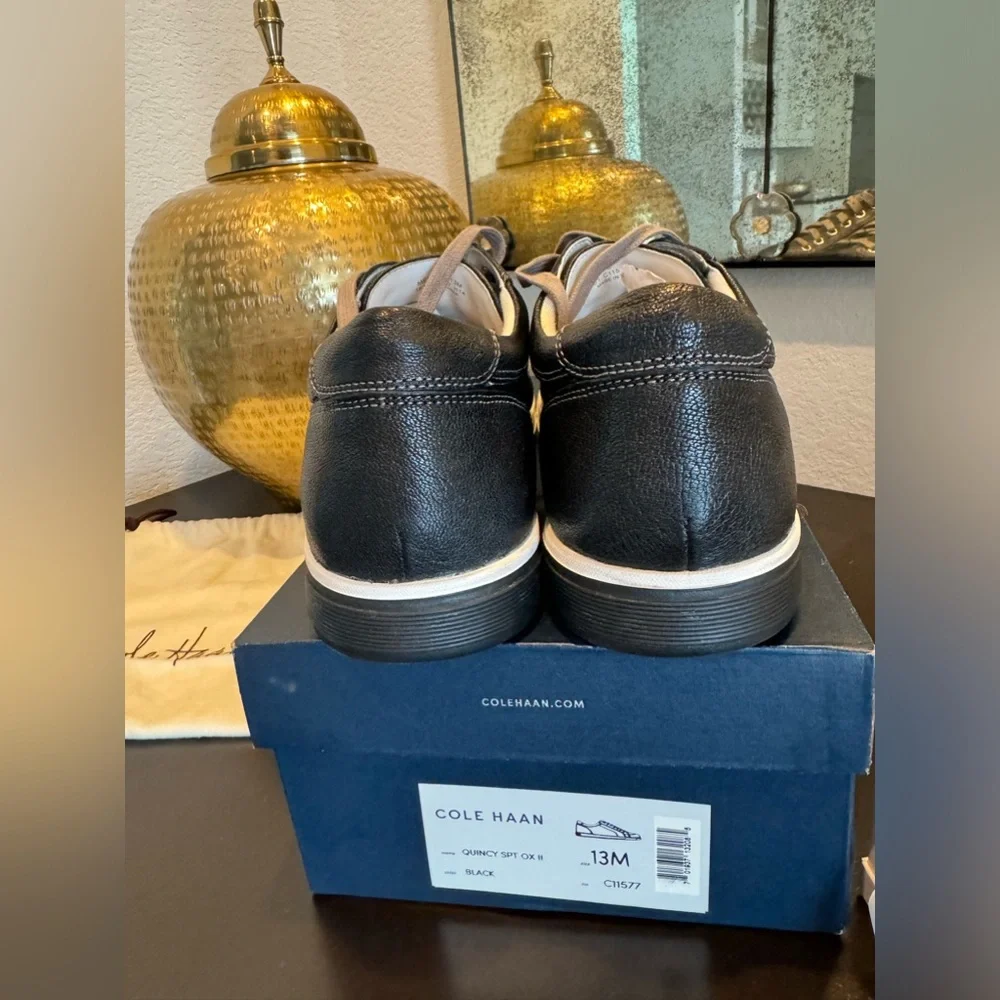 Cole Haan “New” Quincy Sport OX II men’s black leather lining/insole sneaker - Picture 6 of 10